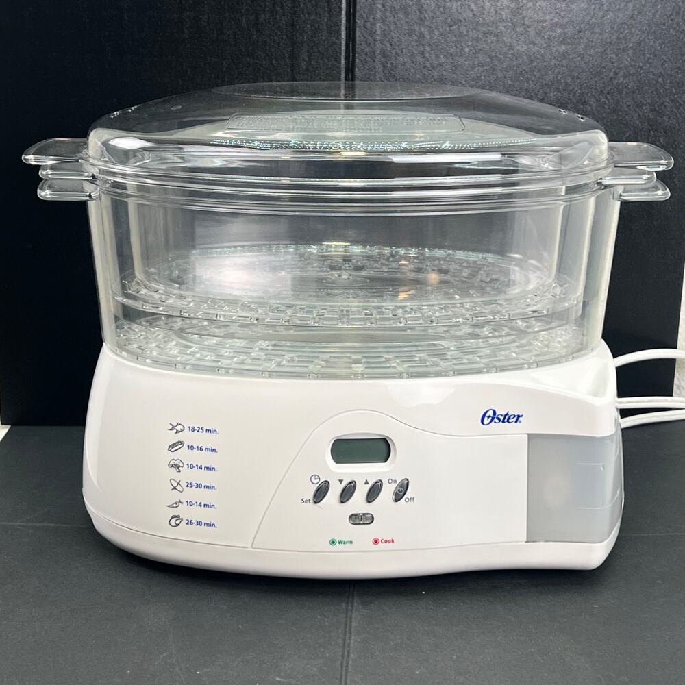 Oster 5712 Digital Food Steamer 2 Tier 6.1 Qt Rice Vegetable Cooker New Open Box